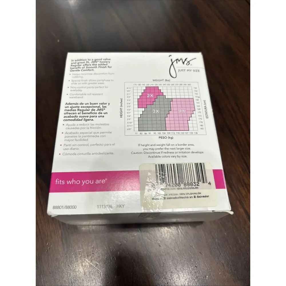 Just my size 2 pack pantyhose size 3x off black